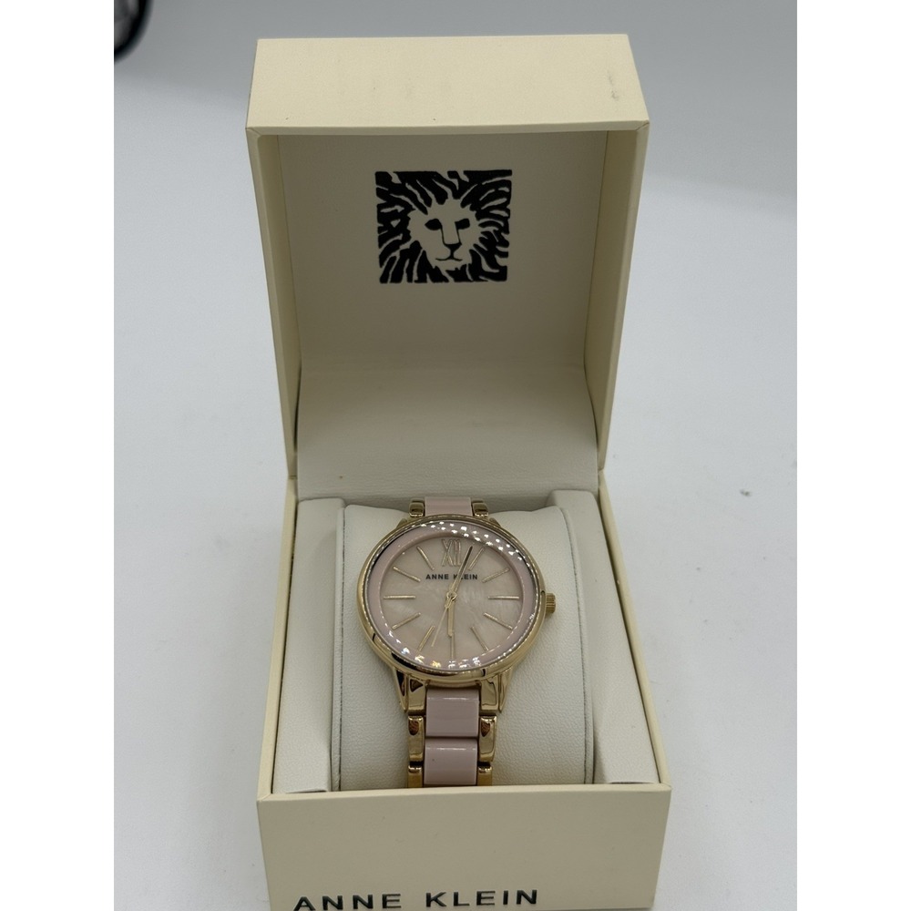 Anne Klein Women's Gold-Tone Light Pink Bracelet Watch